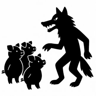 Sticker autocollant loup et cochon décoration decostickerstore - MWDTTV