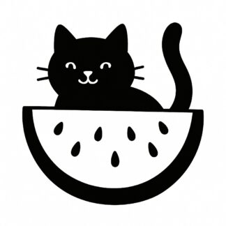 Sticker autocollant Chat pastèque décoration decostickerstore - FBQUYZ