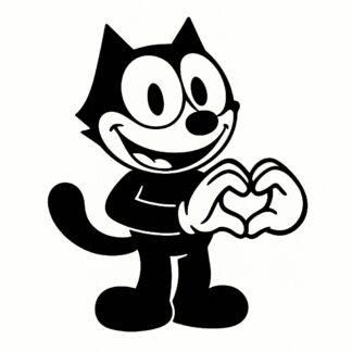 Sticker autocollant Félix chat fait Coeur avec doigts décoration decostickerstore - BRADCS