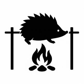 Sticker autocollant Hérisson au tourne broche décoration decostickerstore - 