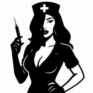 Sticker autocollant Infirmière sexy mystérieuse décoration decostickerstore - 8WRAWL