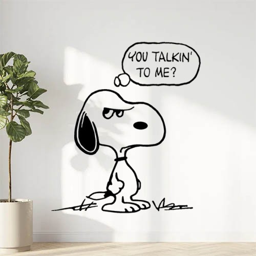 Sticker Autocollant snoopy chien taxi driver animaux  ANI744