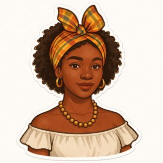 Autocollant Fille créole Guadeloupe décoration decostickerstore - GFU9OM