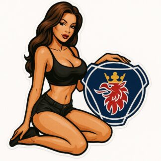 Autocollant Fille sexy logo Scania camion décoration decostickerstore - ZKBZGG