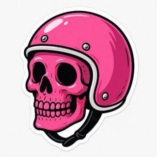 Autocollant Harley tête de mort rose et fun décoration decostickerstore - KTV312