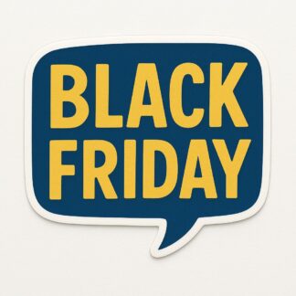 Autocollant Signalétique texte “black friday” pour vitrine bleu et jaune décoration decostickerstore - AIYETY
