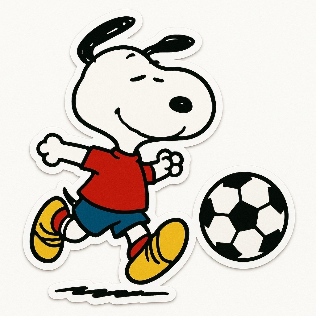Autocollant Snoopy footballeur décoration decostickerstore - NGV109