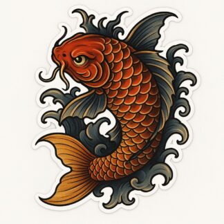 Autocollant Tatouage japonais carpe koi décoration decostickerstore - JUHAAS