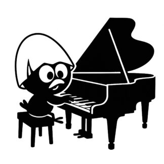 Sticker autocollant Calimero pianiste décoration decostickerstore - RLOCPE
