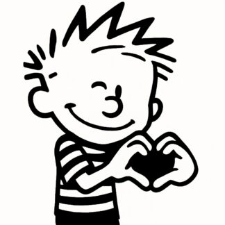 Sticker autocollant Calvin fait Coeur avec doigts décoration decostickerstore - 8KF2MV