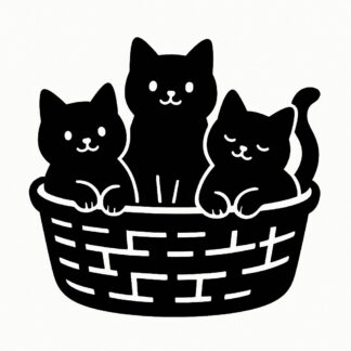 Sticker autocollant Chats mignons dans un panier décoration decostickerstore - UDA9JW
