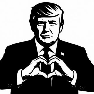 Sticker autocollant Donald Trump fait coeur avec doigts décoration decostickerstore - 7ZC7BC