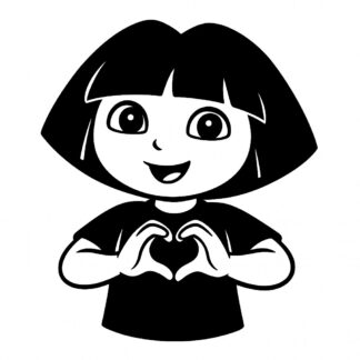 Sticker autocollant Dora l'exploratrice fait coeur avec doigts décoration decostickerstore - Z9QKGQ