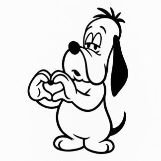 Sticker autocollant Droopy fait Coeur avec doigts décoration decostickerstore - 7S4JGI