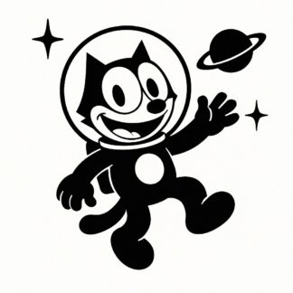 Sticker autocollant Felix le chat cosmonaute décoration decostickerstore - H0UJ9J