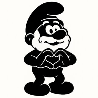 Sticker autocollant Grand schtroumpf fait Coeur avec doigts décoration decostickerstore - KPEL7D