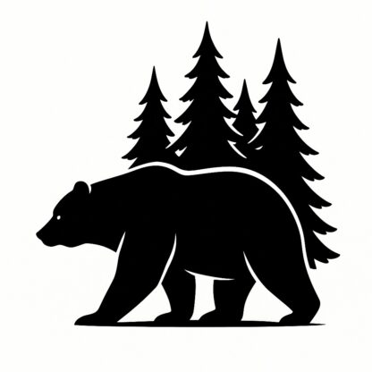 Sticker autocollant Grizzly et forêt décoration decostickerstore - 2OOGTD
