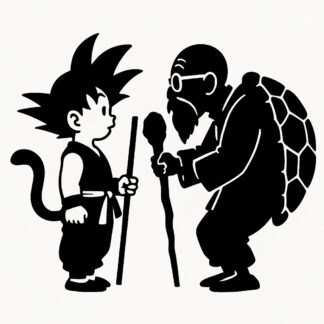Sticker autocollant Sangoku et tortue géniale décoration decostickerstore - 9NLAIK