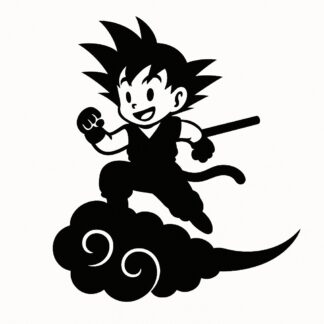 Sticker autocollant Sangoku sur nuage décoration decostickerstore - CNMRZO