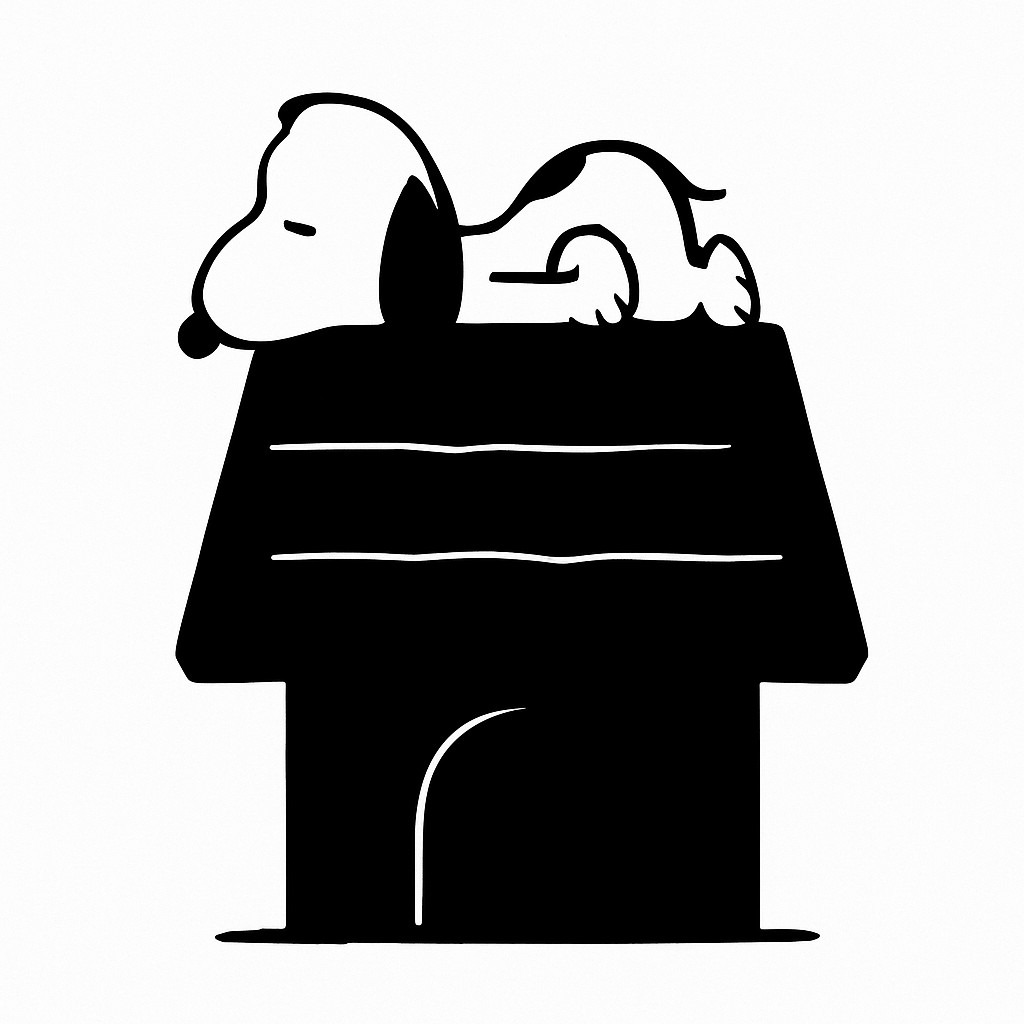 Sticker autocollant Snoopy Dort sur sa niche décoration decostickerstore - VM4QEK