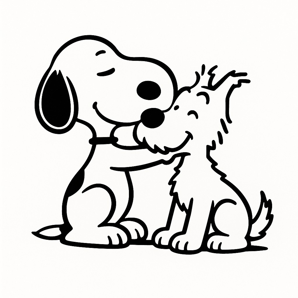 Sticker autocollant Snoopy ami avec Milou décoration decostickerstore - UEXGCH