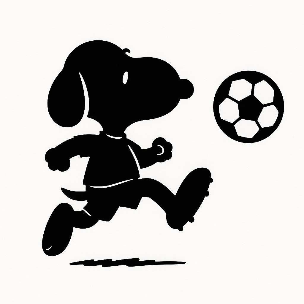 Sticker autocollant Snoopy footballeur décoration decostickerstore - AH7XNB