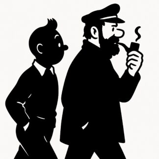 Sticker autocollant Tintin et capitaine Hadock décoration decostickerstore - 9ZJE5K