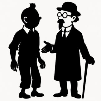 Sticker autocollant Tintin et professeur Tournesol décoration decostickerstore - HISWAF