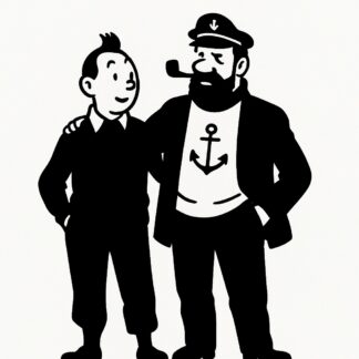 Sticker autocollant Tintín y Haddock décoration decostickerstore - VB6QOL