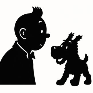 Sticker autocollant Tintín y Milou décoration decostickerstore - UIJZT4