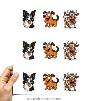 vache chien Gommettes planche 10x15cm animaux 1F94L