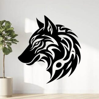 sticker autocollant loup chien animaux tribal 1 1VV1G