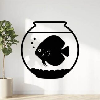 Sticker autocollant poisson discus dans bocal décoration decostickerstore - 1W9HJZ