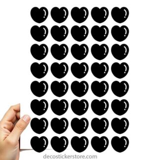 40 gommettes adhésives coeur 25E33