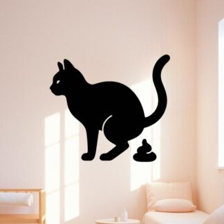 Sticker autocollant Chat fait caca décoration decostickerstore - ZZSSR4