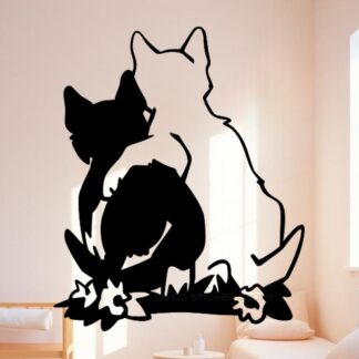 Sticker autocollant chats copains