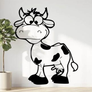 Sticker autocollant vache un peu folle