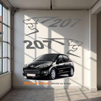 Lot de 2 stickers autocollants Peugeot 207