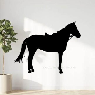Sticker autocollant cheval ombre à l'arrêt