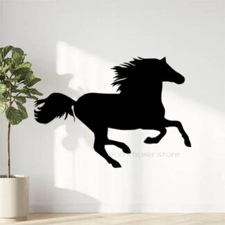 Sticker autocollant cheval au galop ombre