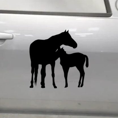Sticker autocollant cheval et poulain