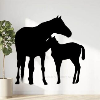 Sticker autocollant cheval et poulain