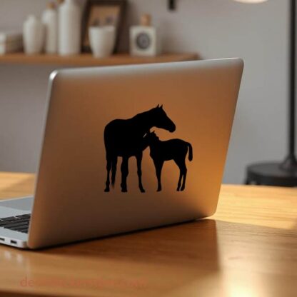 Sticker autocollant cheval et poulain
