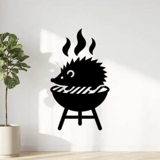 Sticker autocollant Hérisson sur un barbecue décoration decostickerstore - 