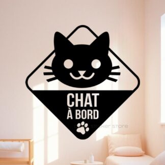 Sticker autocollant chat à bord