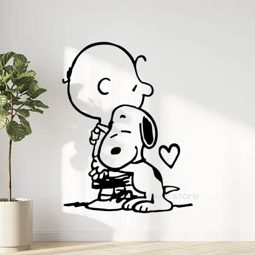 Sticker autocollant chien Snoopy et Charly