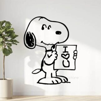 Sticker autocollant chien Snoopy love