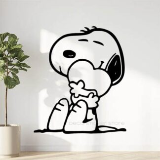 Sticker autocollant chien Snoopy coeur
