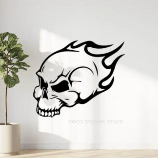 Sticker autocollant crane squelette 2