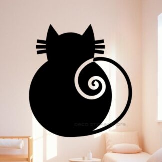 Sticker autocollant  chat noir